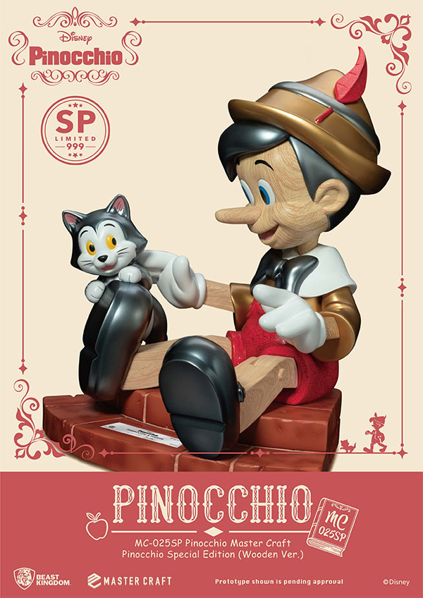 Beast Kingdom Disney Pinocchio Wooden Version with Figaro Master Craft MC-025SP Statue